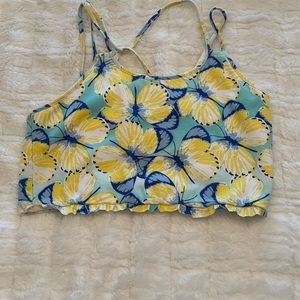 yellow butterfly crop top